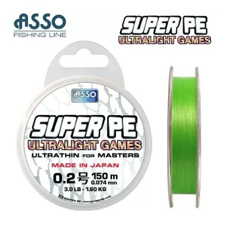 ASSO SUPER PE ULTRALIGHT GAMES 4X 0.074 (150м) зел.