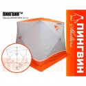 Палатка ПИНГВИН ПРИЗМА BRAND NEW (2сл.) 200*185  (бело-оранжевый)