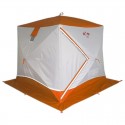 Палатка ПИНГВИН КУБ ПРИЗМА ПРЕМИУМ (1-слойный), алюминиевый каркас (бело-оранжевая)